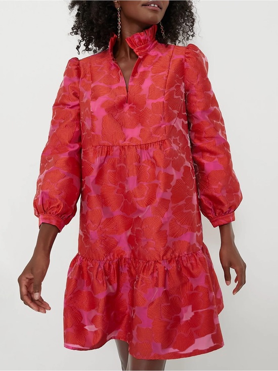 Tuckernuck Dresses & Skirts - Tuckernuck Red Fil Coupe Palmerston Dress Floral Ruffle size Medium